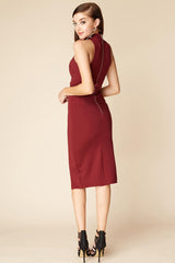 Kennedy Halter Top Midi Dress Berry