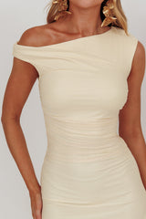 Moonlit Magic Asymmetric Neckline Maxi Dress Light Yellow