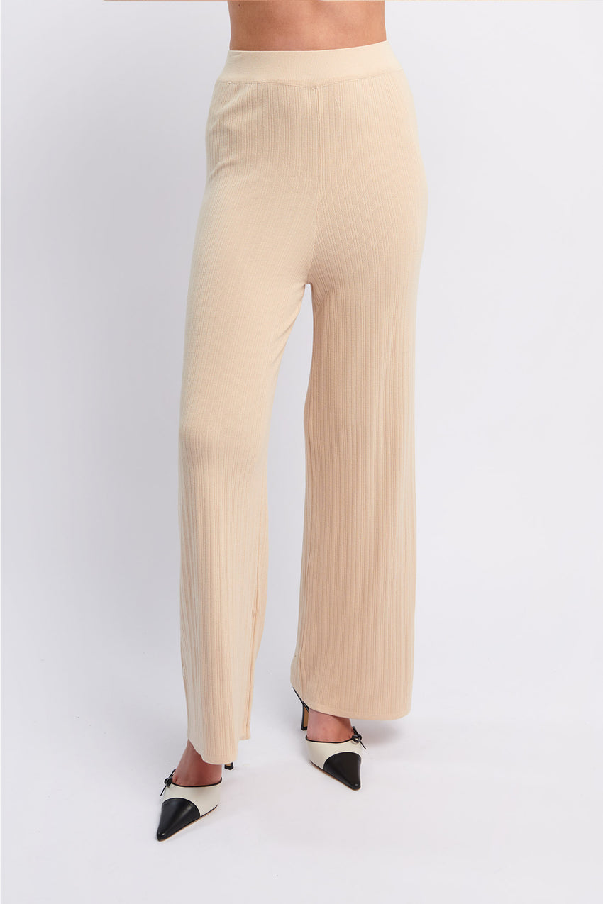 Rossana Long Knit Pants Oat