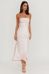 Moon Song Strapless Laced Back Dress Blush