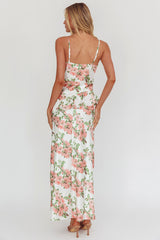 Jerica Ruffle Waist Maxi Dress Floral Blush