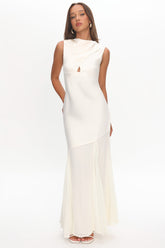 Meliza Keyhole Bust Maxi Dress Oyster