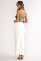Valoria Lace Bodice Maxi Dress Oyster