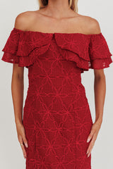 Beauty Within On-Off-Shoulder Maxi Dress Wine
