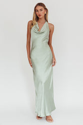 Element Halterneck Maxi Dress Matcha