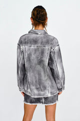 Decoy Distressed Jean Jacket Black/White