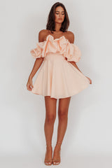 Kailynn Off-Shoulder A-Line Mini Dress Blush