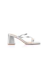 VERALi Stanford Block Heel Mules Silver Metallic