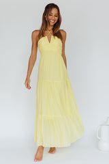 Asiah Halterneck Maxi Dress Lemon