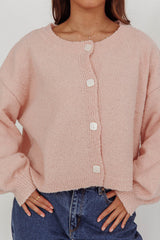 Taking Notes Button Front Cardigan Blush