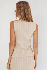 Kimora Sleeveless Knit Top Sand