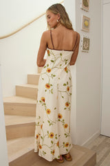 Weekend Sunsets Keyhole Bust Maxi Dress Sunflower