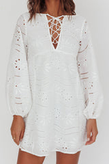 Long Weekend Eyelet Mini Dress White