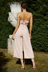 Chosen Strapless Wide Leg Jumpsuit Nude Pink