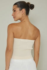Real Talk Sweetheart Neckline Top Cream