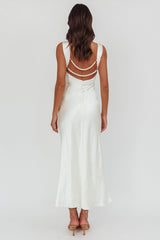 Helsi Pearl Back Midi Dress White