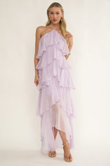 Darylyn Tiered Ruffle Maxi Dress Lilac
