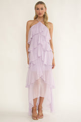 Darylyn Tiered Ruffle Maxi Dress Lilac