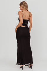 Lorely Lace Bodice Maxi Dress Black