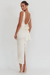 Leila Boat Neck Maxi Dress Ivory
