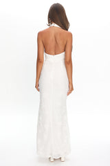 Alisette Halter Split Maxi Dress White