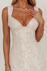 Dream Dust Lace Up Back A-Line Midi Dress