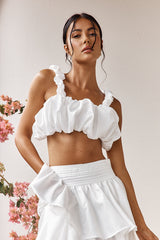 Sozo Bubble Crop Top Ivory
