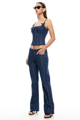 LIONESS Charismatic Denim Corset Navy