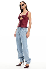 LIONESS Delilah Top Burgundy