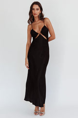 Casa Nova Cut-Out String Dress Black