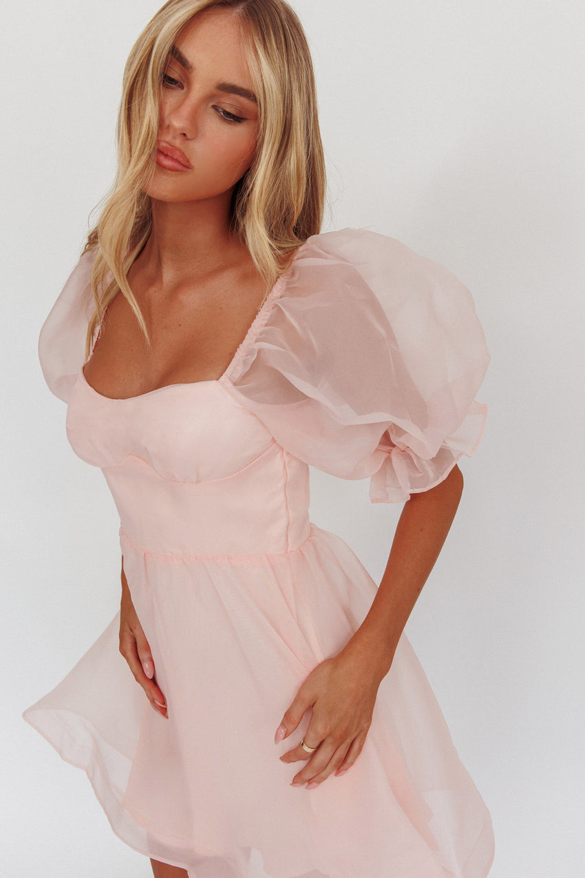 I've Got Sunshine Puff Sleeve Mini Dress Blush