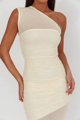 Verity One-Shoulder Sheer Maxi Dress Butter