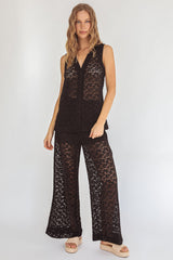 Canyons Wide Leg Pants Lace Black