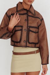 December Front Pocket Jacket Brown